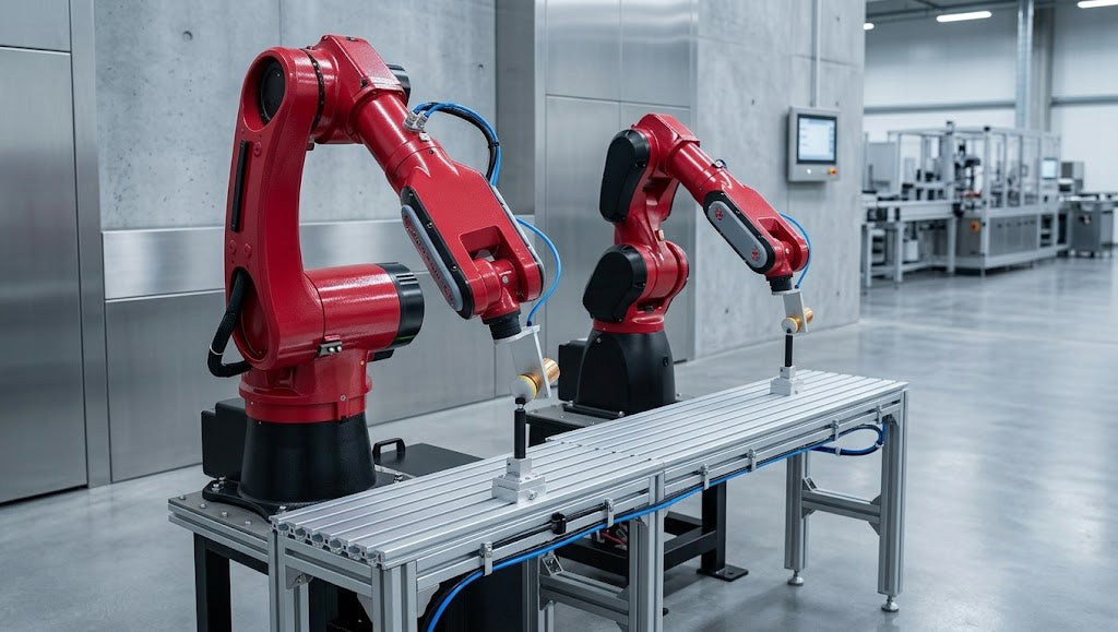 PALAVOX automated 6-axis robotic arm performing high-precision polishing on IEM earphone shell